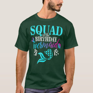Camiseta Esquadrão Da Família De Sereias De Aniversário 2