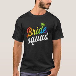 Camiseta Esquadrão da Noiva Bandeira Arco-Íris Lgbt Despedi