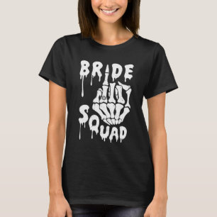 Camiseta Esquadrão da Noiva Mão de Esqueleto Funny Hallowee