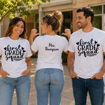 Esquadrão de 1º grau bonito com o nome do professo