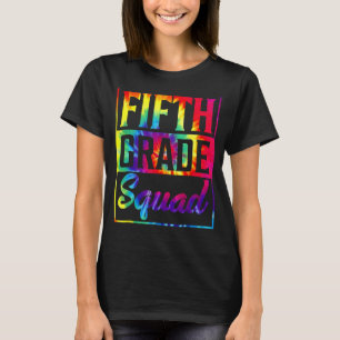 Camiseta Esquadrão De 5º Ano De Tie Dye No Primeiro Dia De