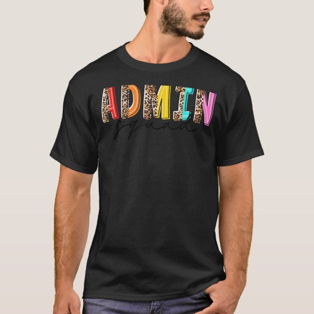 Camiseta Esquadrão De Admin-Leopardo No Último Dia Do Profe (Frente)