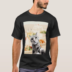 Camiseta Esquadrão de Almoço de Selfie de Gato Engraçado
