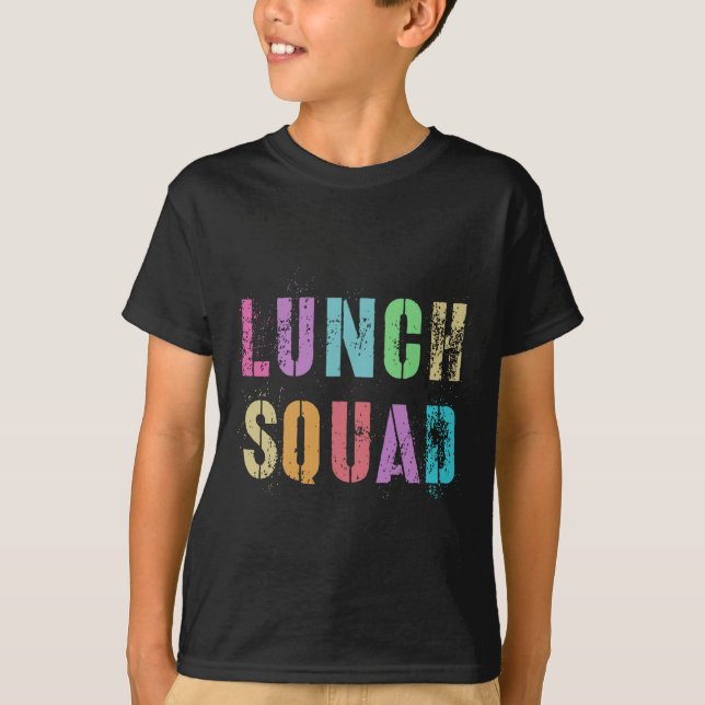 Camiseta Esquadrão De Almoço De Volta Ao Serviço De Comida  (Frente)
