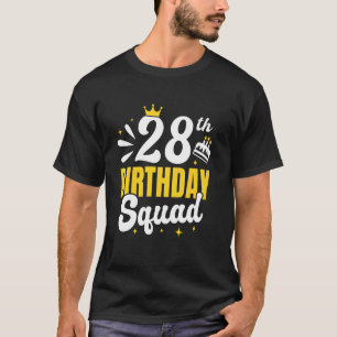 Camiseta esquadrão de aniversário de 28 anos, coroa de aniv