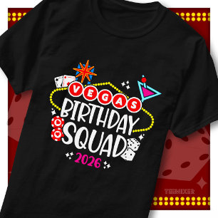 Camiseta Esquadrão de Aniversário de Las Vegas 2026 Viagem