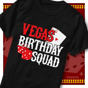 Camiseta Esquadrão de Aniversário de Vegas Festa no Cassino