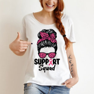 Camiseta Esquadrão de Apoio Coque Desgrenhado Rosa Guerreir