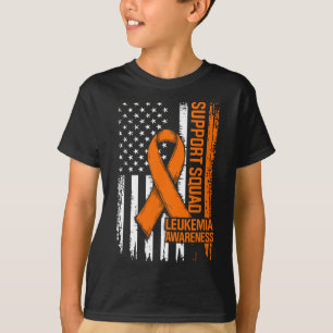 Camiseta Esquadrão de Apoio Fita Laranja Leucemia Câncer de
