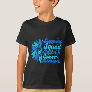 Camiseta Esquadrão de apoio girassol cólon azul câncer