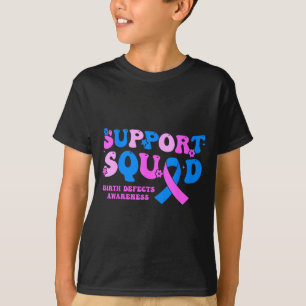 Camiseta Esquadrão de Apoio Rosa Fita Azul Design de Sobrev
