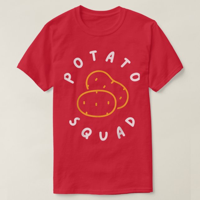 Camiseta Esquadrão de Batata para a Equipe Vegetariana de B (Frente do Design)