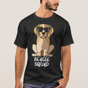 Camiseta Esquadrão de Beagle com óculos de sol Engraçado Ca
