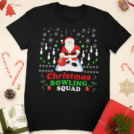 Camiseta Esquadrão de Boliche do Papai Noel de Natal