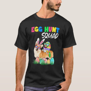 Camiseta Esquadrão de Caça a Ovos de Páscoa Bunny Corgi Cão