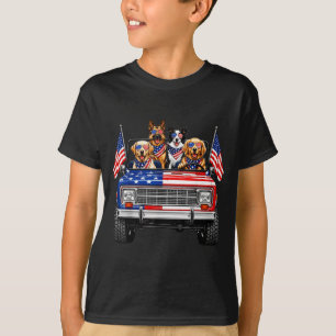Camiseta Esquadrão de cães patriotas bandeira dos EUA camin