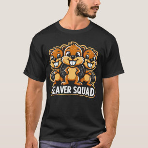 Camiseta Esquadrão de Castores Três Amigos Divertidos de Ca