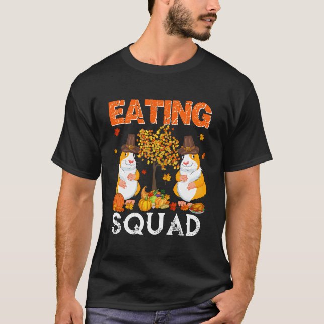 Camiseta Esquadrão De Comida Ação De Graças Dois Porcos Que (Frente)