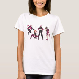 Camiseta Esquadrão de Dança Anime Garotas Estilo Xadrez Mul
