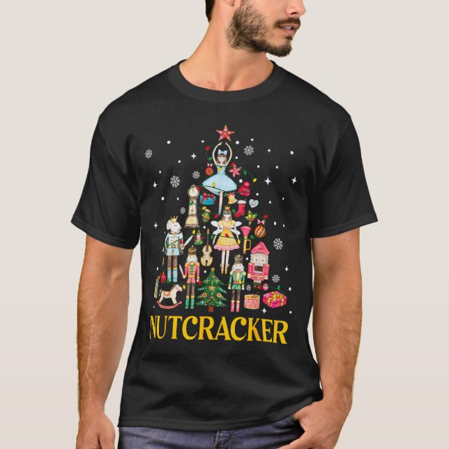 Camiseta Esquadrão de Dança de Ballet Nutcracker de Natal M (Frente)