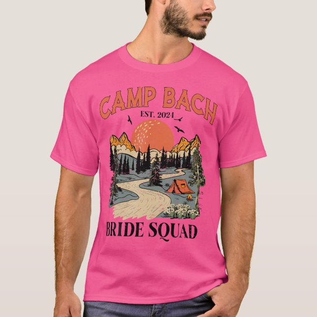 Camiseta Esquadrão de Despedida de Solteira Acampamento Bac (Frente)