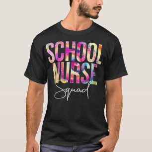 Camiseta Esquadrão De Enfermeira Da Escola Tie Dye De Volta