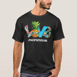 Camiseta Esquadrão de Enfermeira Tropical do Amor de Abacax
