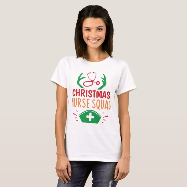 Camiseta Esquadrão de enfermeiras de Natal (Frente Completa)
