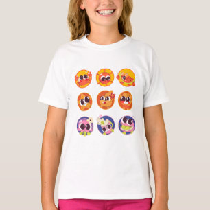 Camiseta Esquadrão de Garotinhas Tropicais Kawaii Verão Oce
