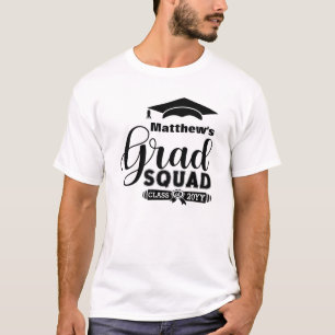 Camiseta Esquadrão de Graduação Branca Personalizada de 