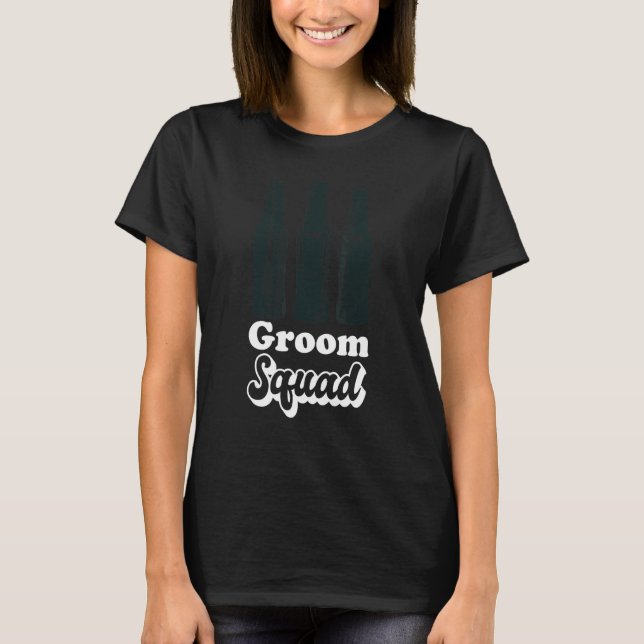 Camiseta Esquadrão de Groom de Homens Casamento Despedida d (Frente)