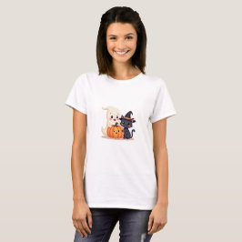 Camiseta "Esquadrão de Halloween | Kawaii Ghost & Pumpkin