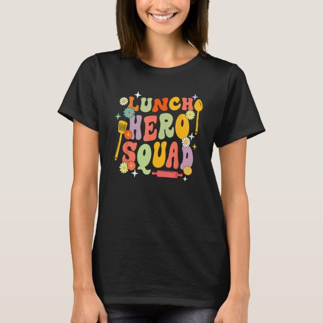 Camiseta Esquadrão de Heróis do Almoço Escolar Funcionários (Frente)