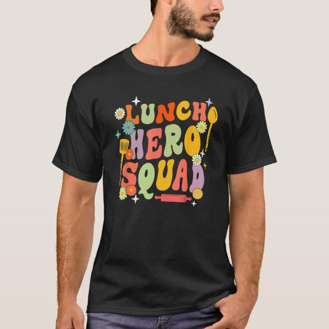 Camiseta Esquadrão de Heróis do Almoço Escolar Funcionários (Frente)