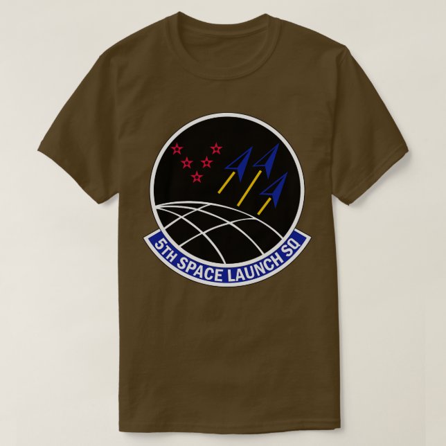 Camiseta Esquadrão de lançamento do espaço 5 com texto (Frente do Design)