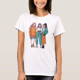 Camiseta Esquadrão de Melhores Amigas Garotas Gangue Estilo