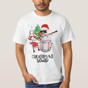 Camiseta Esquadrão de Natal de Baseball com Papai Noel Snow