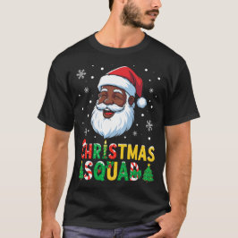 Camiseta Esquadrão de Natal Santa Homens Negros Afro-Americ