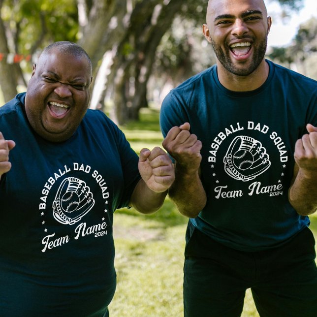 Camiseta Esquadrão de Pai de Baseball Personalizado com Núm (Custom Baseball Dad Squad with Team Name Number T-Shirt)