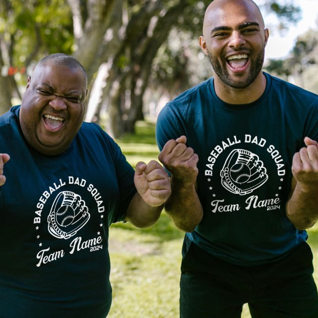 Camiseta Esquadrão de Pai de Baseball Personalizado com Núm (Custom Baseball Dad Squad with Team Name Number T-Shirt)