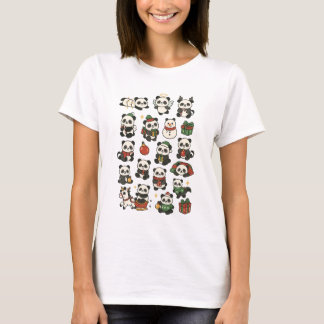 Camiseta Esquadrão de Panda de Natal - Pandas Engraçados e 