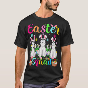 Camiseta Esquadrão de Páscoa Orelha de Coelho Husky Siberia