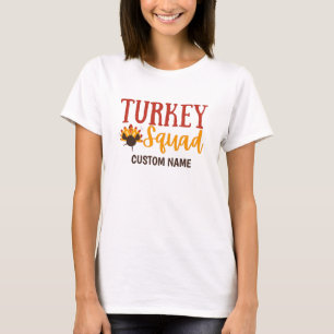 Camiseta Esquadrão de Peru Dia de Ação de Graças Nome Perso
