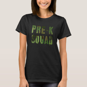Camiseta Esquadrão de Pré-Escola Camuflado Professora Olá P