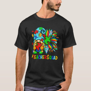 Camiseta Esquadrão de Professores Autismo Gnome Fofo Puzzle