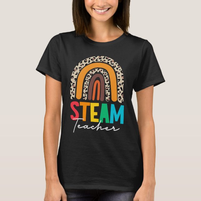 Camiseta Esquadrão de Professores STEAM Leopard de volta à  (Frente)