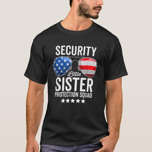 Camiseta Esquadrão de Proteção Irmã Engraçado Irmão Grande  (Frente)