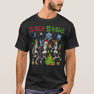 Camiseta Esquadrão de Raio-X Natal Três Papai Noel Rena Elf