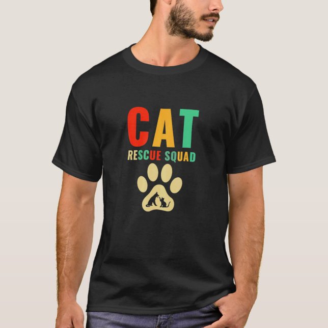 Camiseta Esquadrão de Salvamento de Gato de Abrigo Animal (Frente)