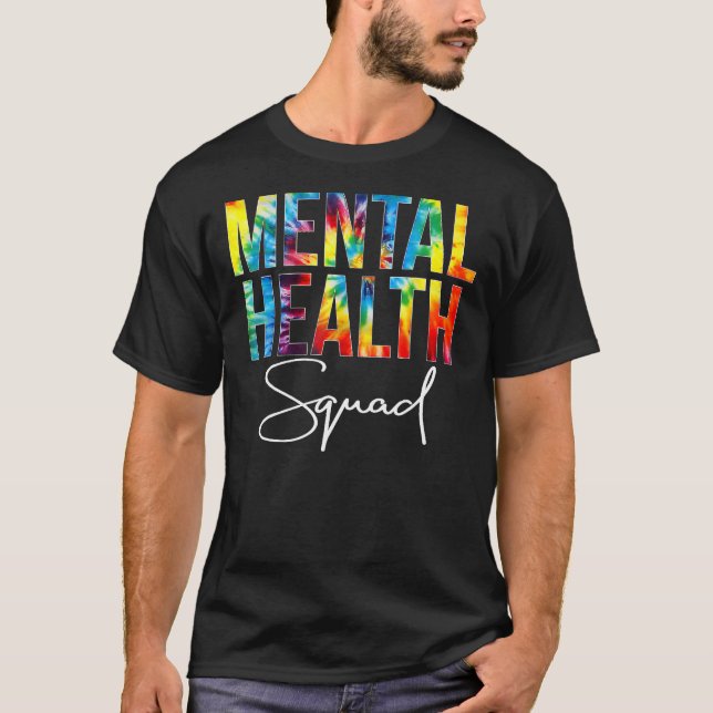 Camiseta Esquadrão De Saúde Mental Coração Orgulhosa Dye Sa (Frente)